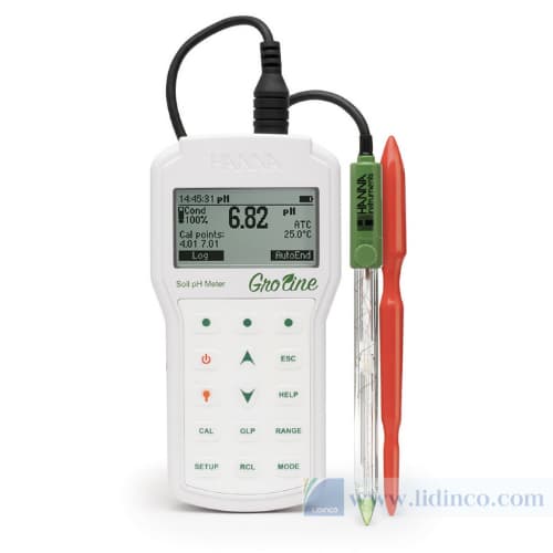 Máy đo pH đất cầm tay GroLine chuyên nghiệp Hanna Instruments HI98168