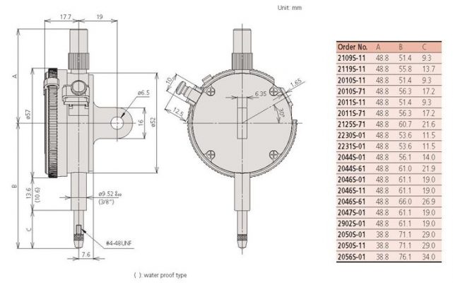 Đồng hồ so cơ khí Mitutoyo 2044S-01 5mm1mm