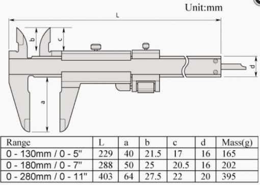 Thước kẹp cơ khí Mitutoyo 532-101 0-130mm