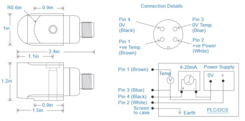 Bản vẽ cảm biến đo độ rung STI CMCP422VTTS-M12 Series
